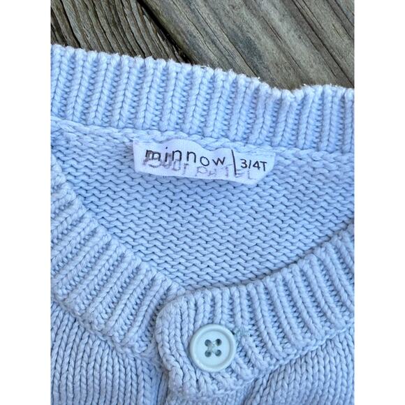 Minnow Unisex Girls Boys Toddler Knit Blue Sweater Cardigan 3/4T - Picture 6 of 11